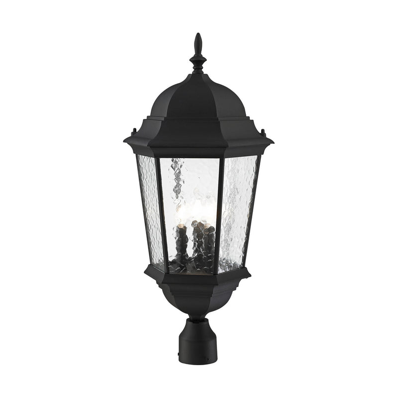 Livex Lighting 75474-14 Three Light Post-Top Lanterm, Textured Black