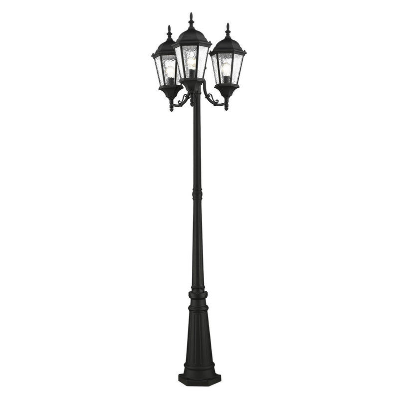 Livex Lighting 75478-14 Three Light Post-Top Lanterm, Textured Black