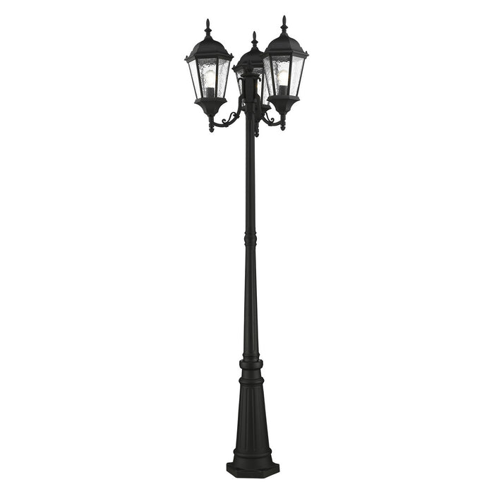 Livex Lighting 75478-14 Three Light Post-Top Lanterm, Textured Black