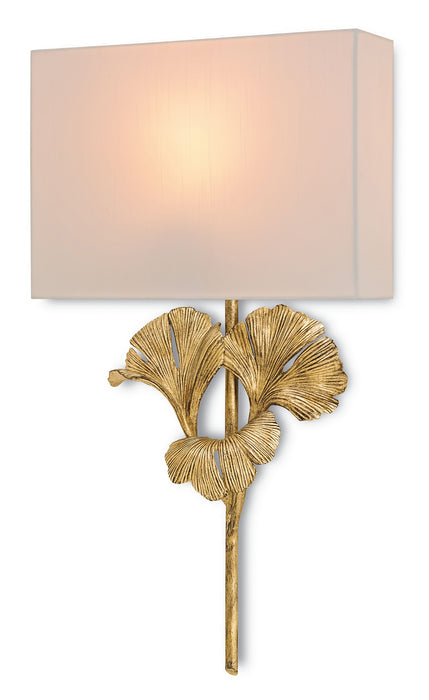 Currey and Company 5178 One Light Wall Sconce, Chinois Antique Gold Leaf