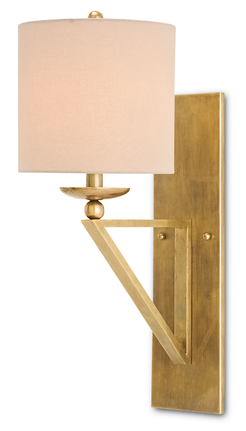 Currey and Company 5181 One Light Wall Sconce, Vintage Brass