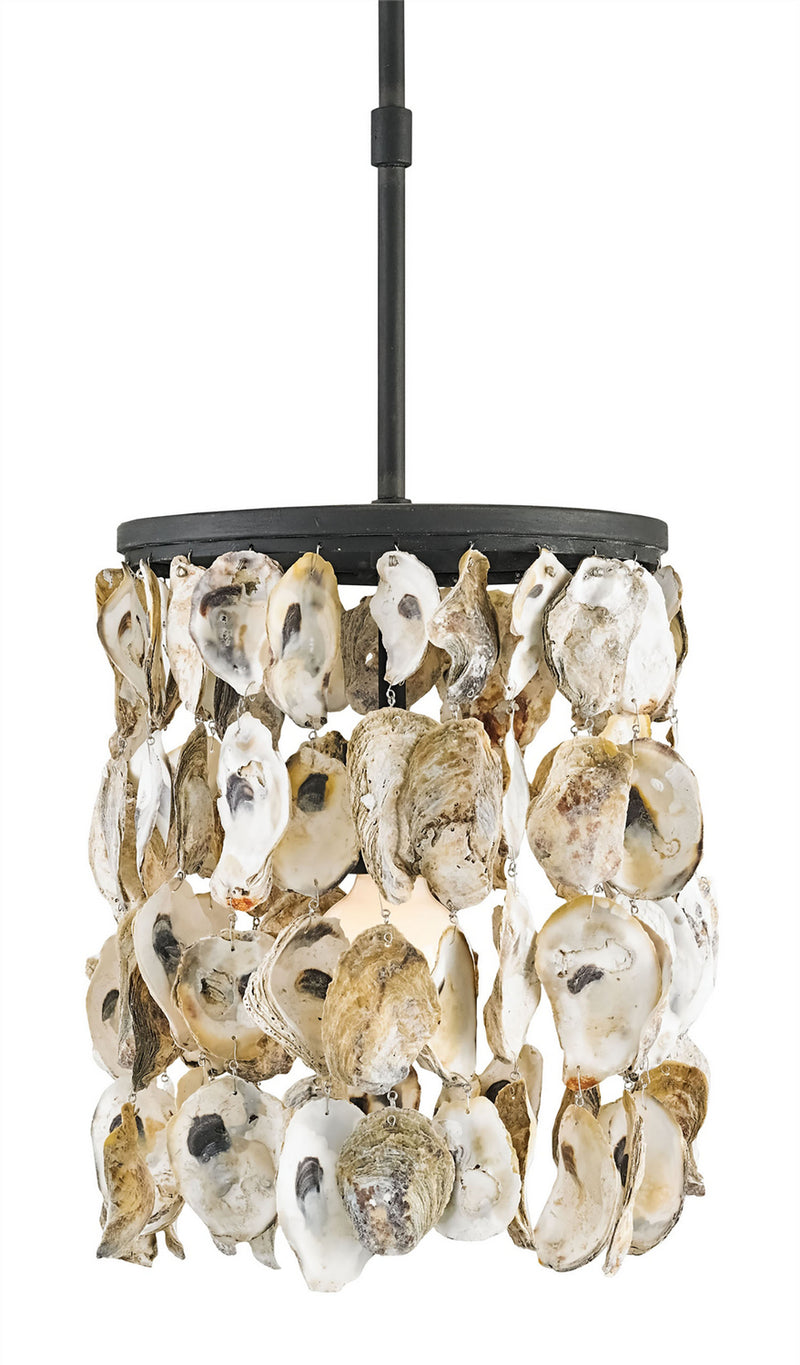 Currey and Company 9250 One Light Pendant, Blacksmith/Natural