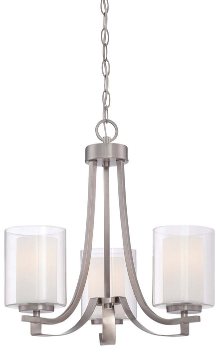 Minka-Lavery 4103-84 Three Light Chandelier, Brushed Nickel