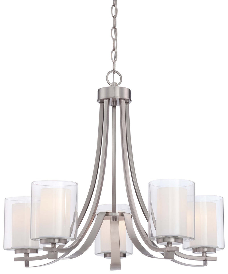 Minka-Lavery 4105-84 Five Light Chandelier, Brushed Nickel