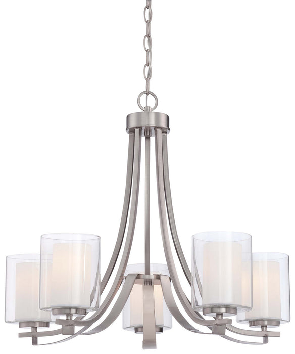 Minka-Lavery 4105-84 Five Light Chandelier, Brushed Nickel