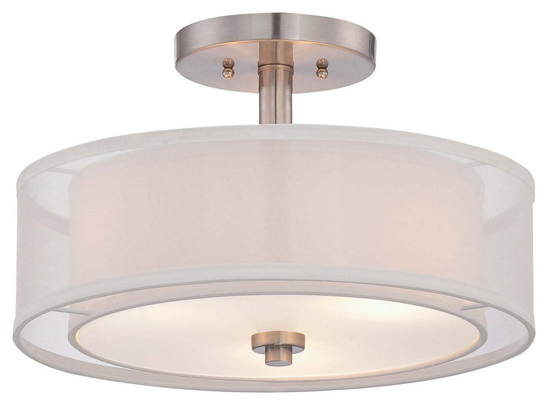 Minka-Lavery 4107-84 Three Light Semi Flush Mount, Brushed Nickel