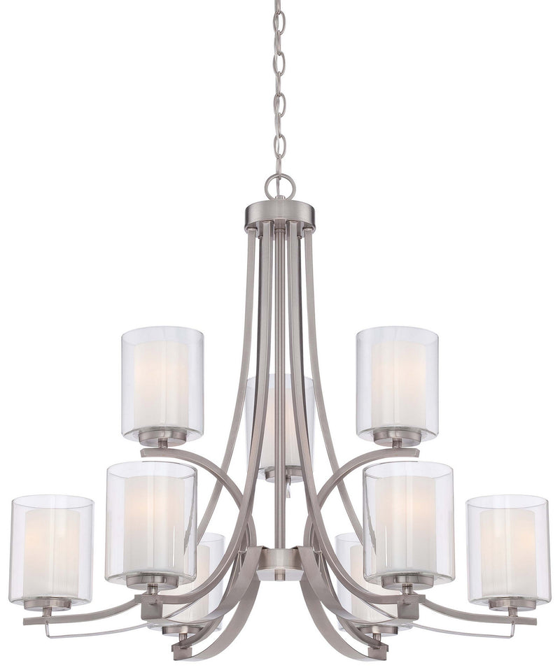 Minka-Lavery 4109-84 Nine Light Chandelier, Brushed Nickel