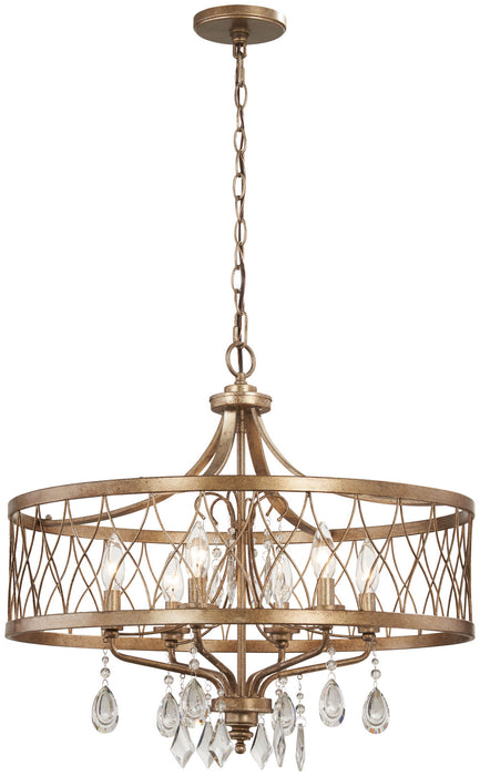 Minka-Lavery 4406-581 Six Light Chandelier, Olympus Gold