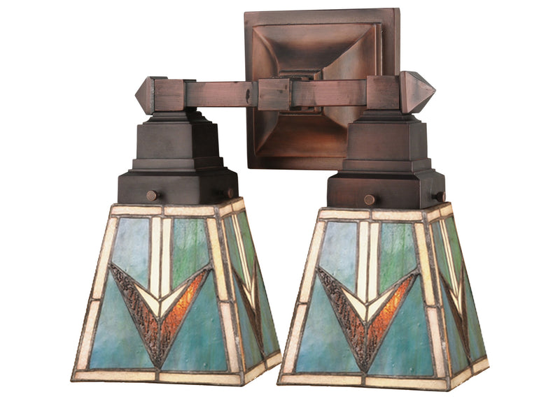 Meyda Tiffany 48182 Two Light Wall Sconce, Antique Copper