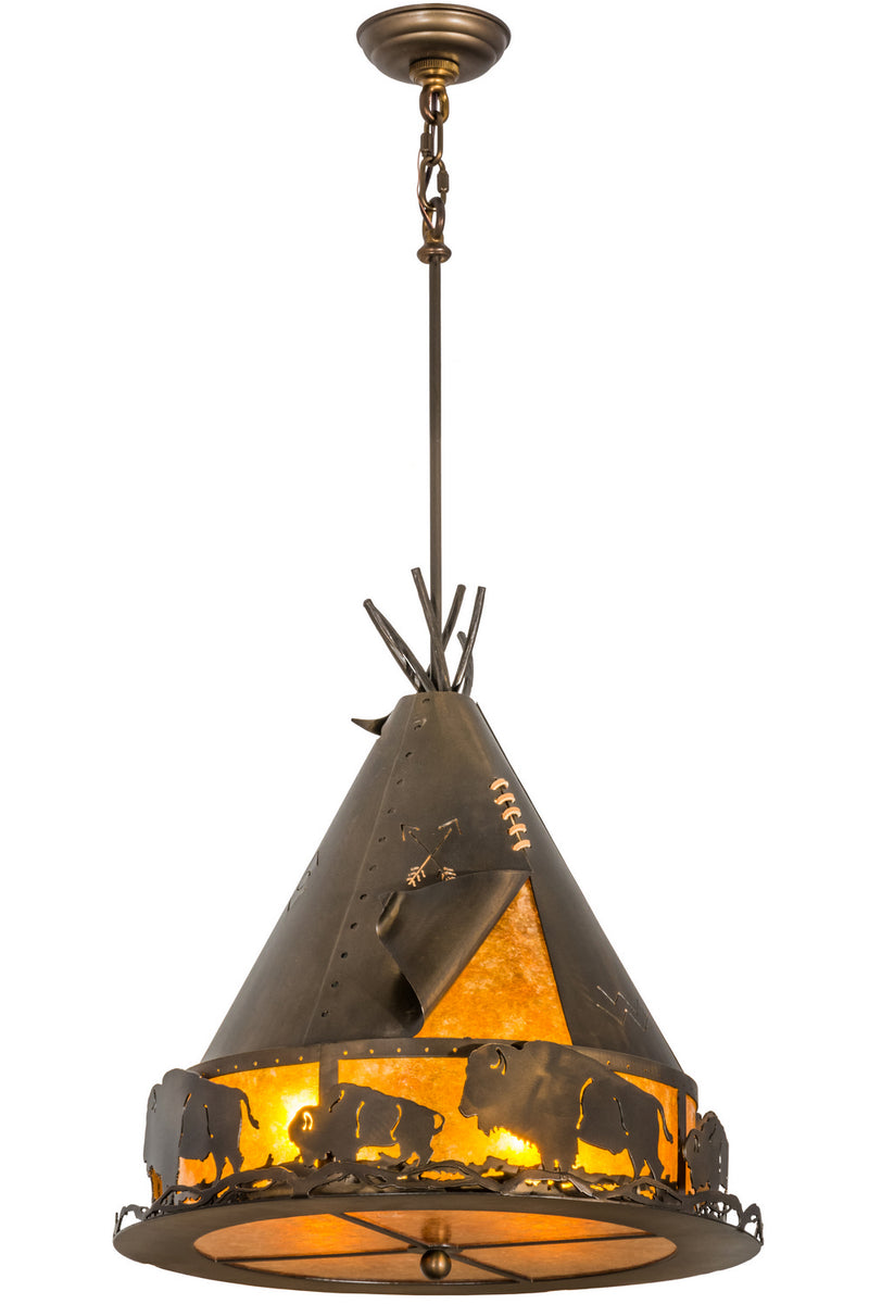 Meyda Tiffany 50156 Four Light Pendant, Antique Copper