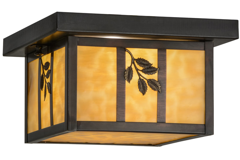 Meyda Tiffany 52808 One Light Flushmount, Craftsman Brown