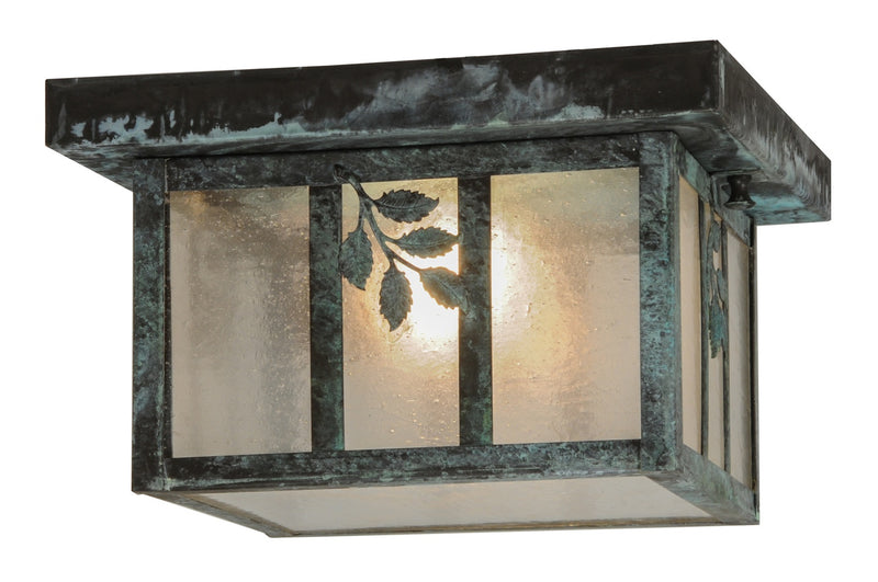 Meyda Tiffany 52816 One Light Flushmount, Craftsman Verdigris