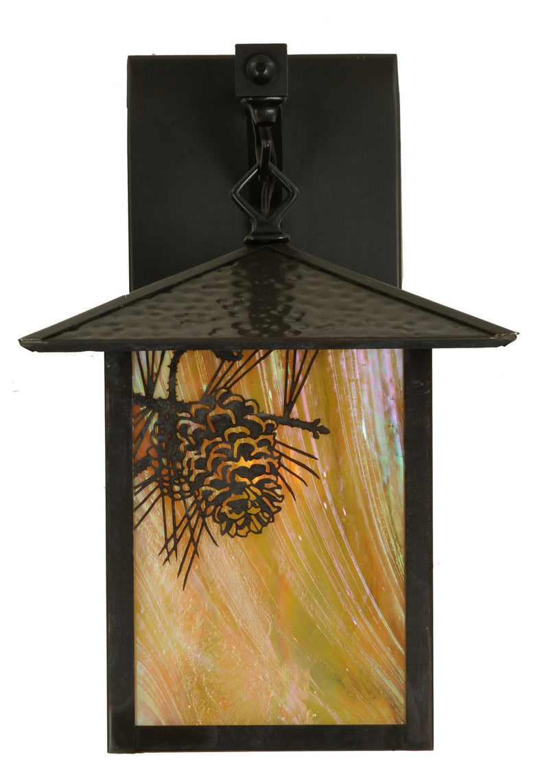 Meyda Tiffany 55132 One Light Wall Sconce, Craftsman Brown
