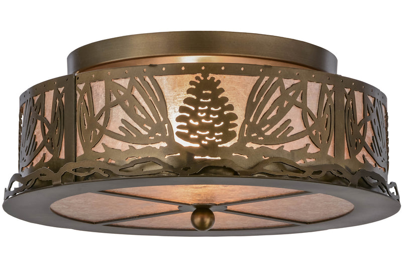 Meyda Tiffany 65099 Two Light Flushmount, Antique Copper