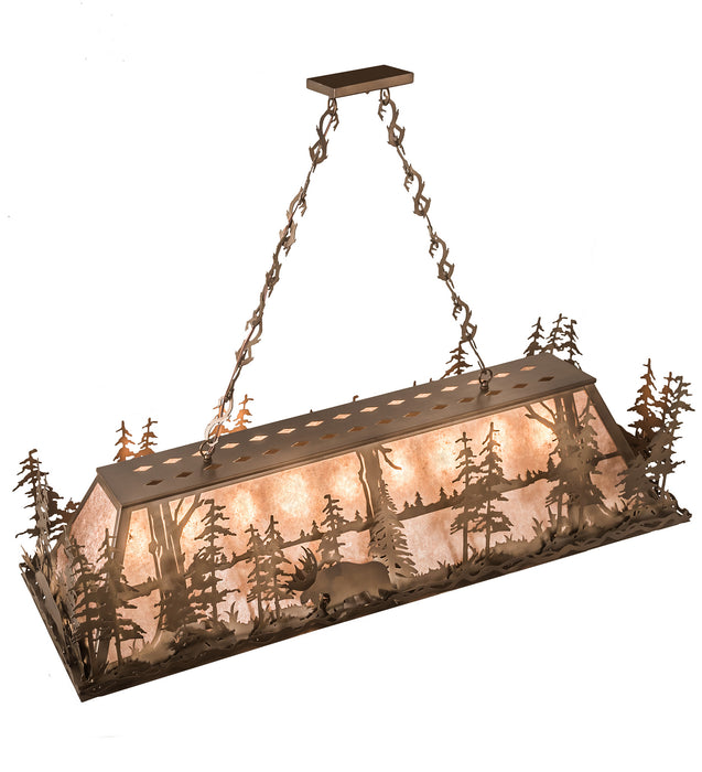 Meyda Tiffany 65118 Nine Light Oblong Pendant, Antique Copper