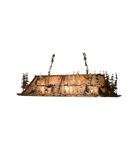 Meyda Tiffany 65119 12 Light Oblong Pendant, Antique Copper