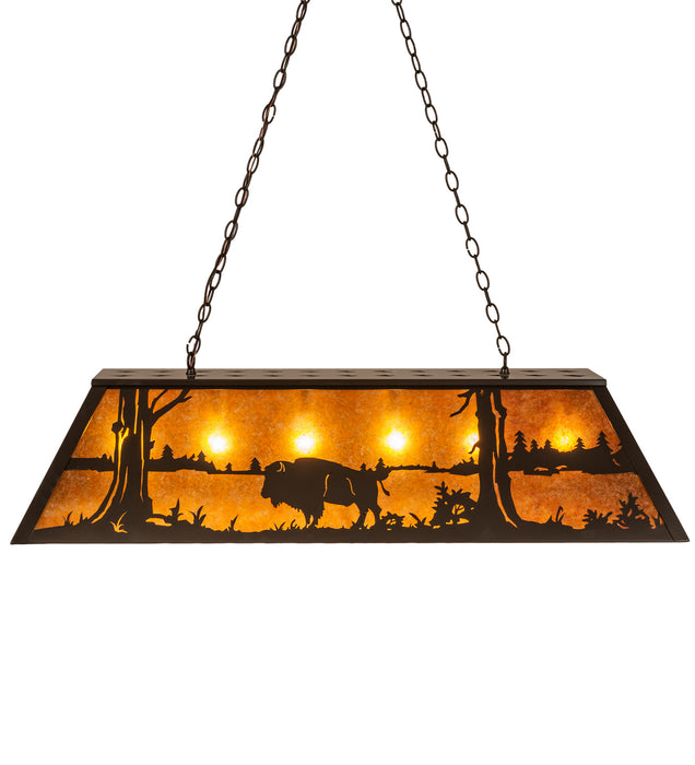 Meyda Tiffany 65416 Nine Light Oblong Pendant, Timeless Bronze