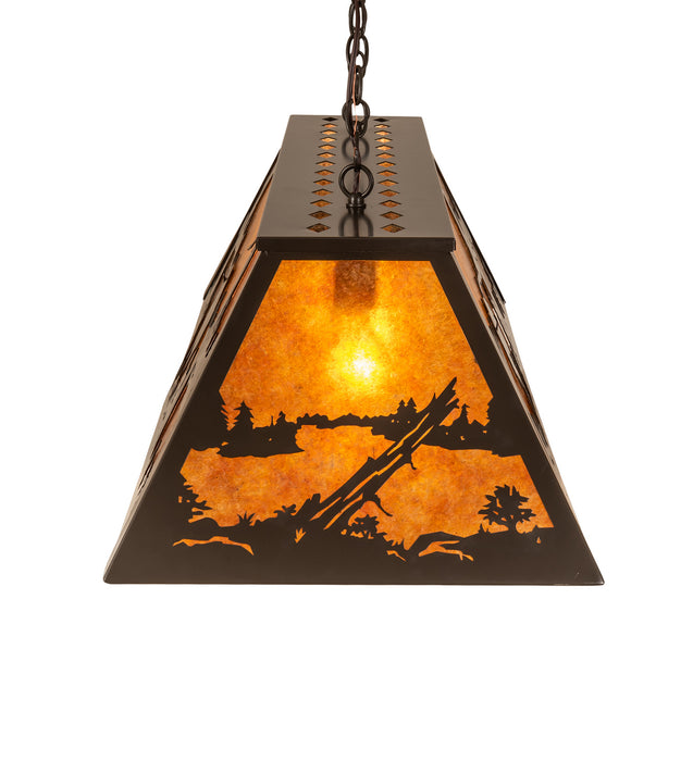 Meyda Tiffany 65416 Nine Light Oblong Pendant, Timeless Bronze