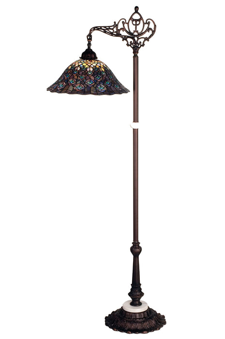 Meyda Tiffany 65840 One Light Bridge Arm Floor Lamp, Mahogany Bronze