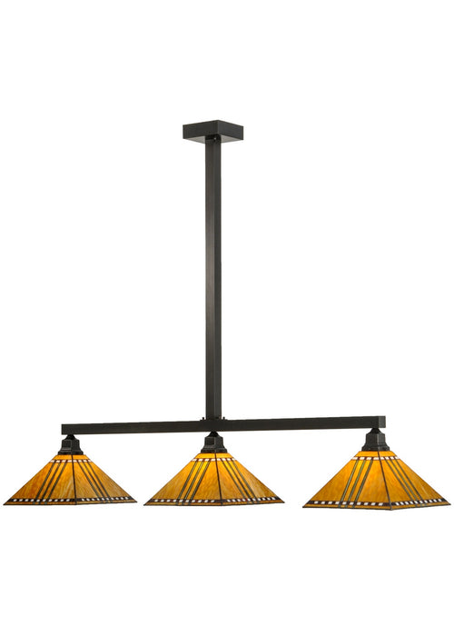 Meyda Tiffany 65851 Three Light Island Pendant, Craftsman Brown