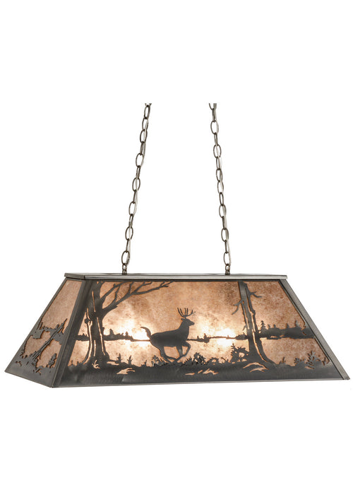 Meyda Tiffany 66214 Six Light Oblong Pendant, Industrial Steel
