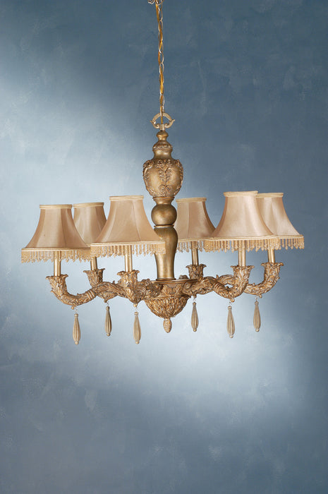 Meyda Tiffany 69562 Six Light Chandelier, Satin Gold