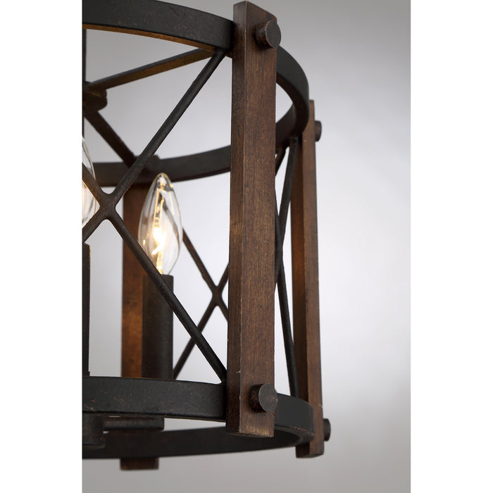 Quoizel BRO1715MK Three Light Semi-Flush Mount, Marcado Black