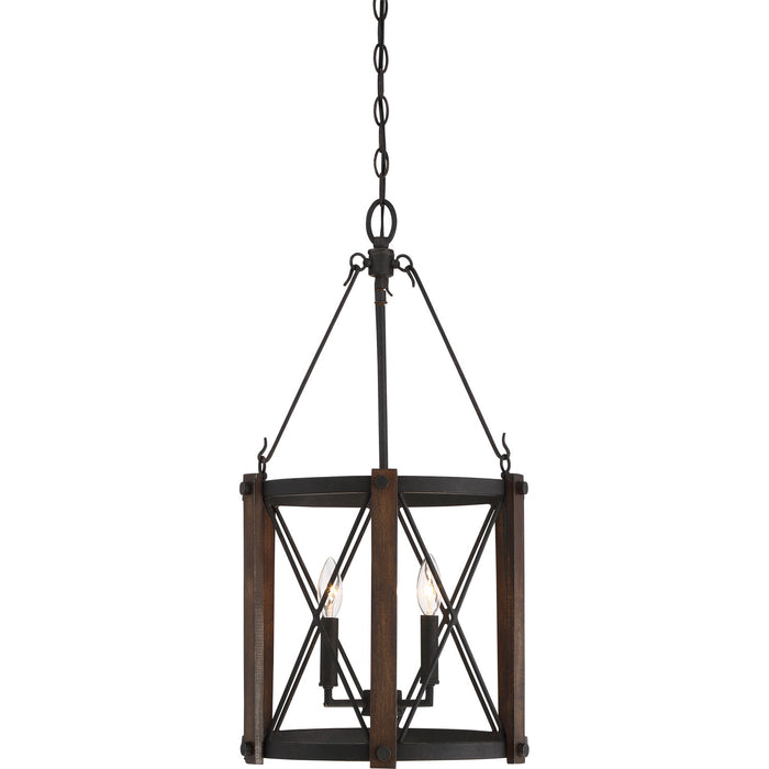 Quoizel BRO5203MK Three Light Foyer Pendant, Marcado Black