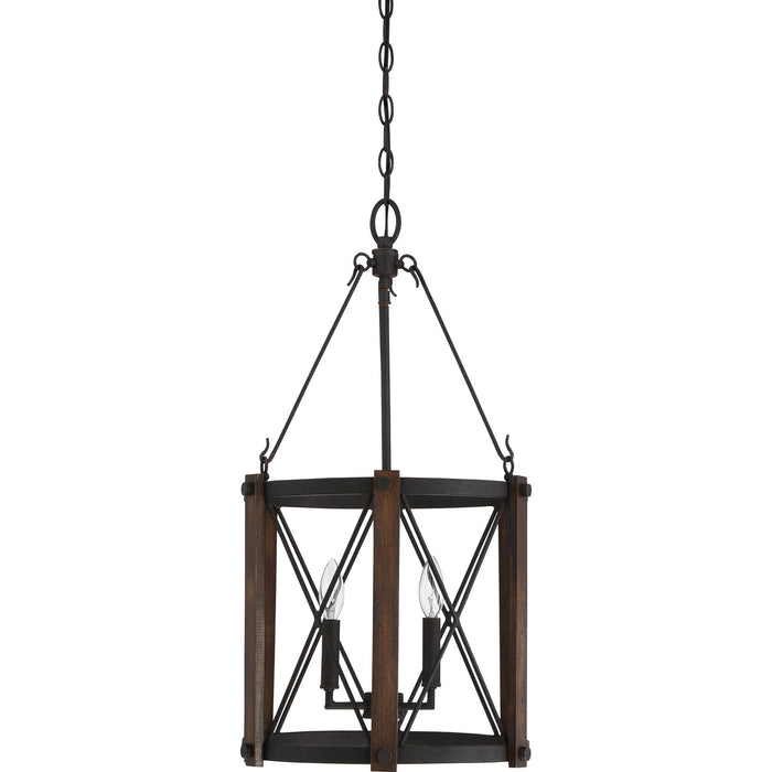 Quoizel BRO5203MK Three Light Foyer Pendant, Marcado Black
