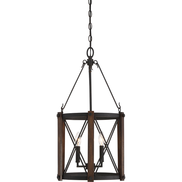 Quoizel BRO5203MK Three Light Foyer Pendant, Marcado Black