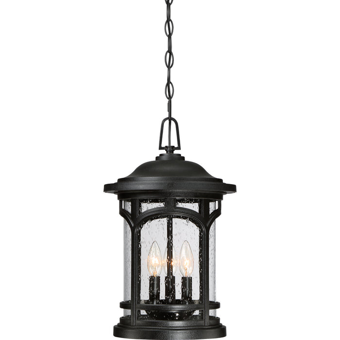 Quoizel MBH1911K Three Light Outdoor Hanging Lantern, Mystic Black