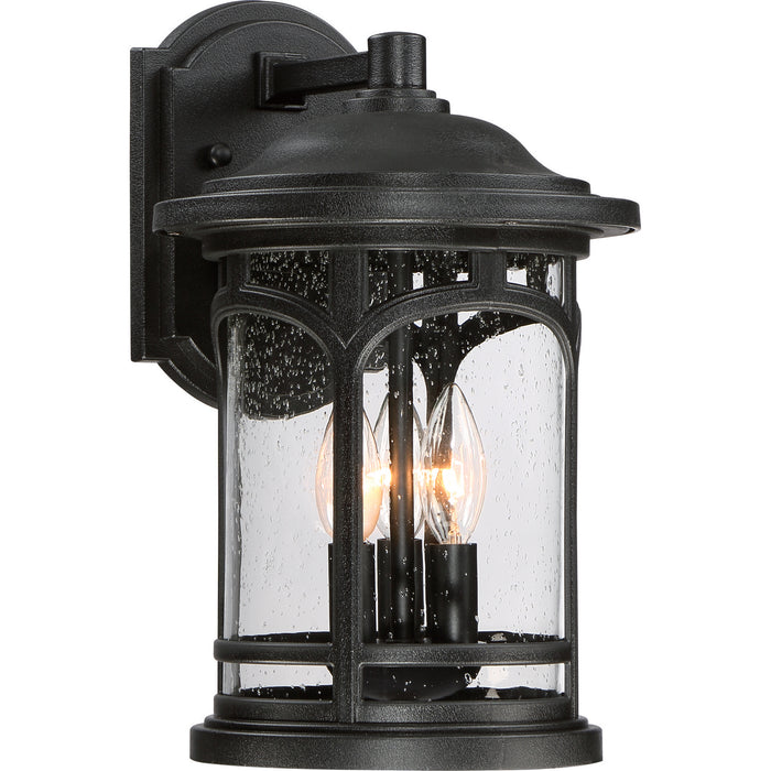 Quoizel MBH8409K Three Light Outdoor Wall Lantern, Mystic Black