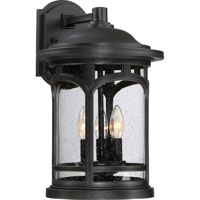 Quoizel MBH8411K Three Light Outdoor Wall Lantern, Mystic Black