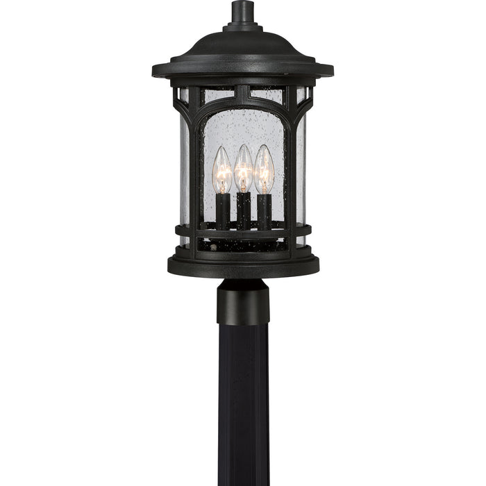 Quoizel MBH9011K Three Light Outdoor Post Lantern, Mystic Black