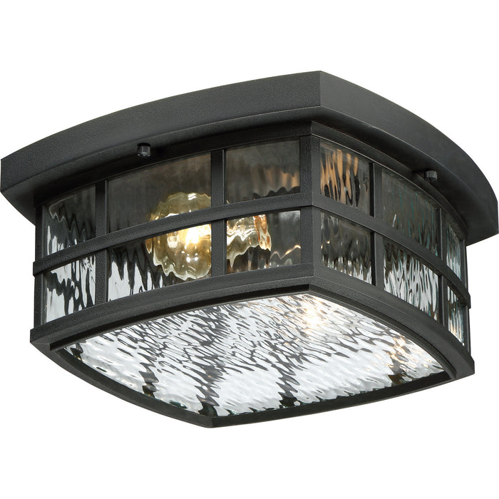 Quoizel SNN1612K Two Light Outdoor Flush Mount, Mystic Black