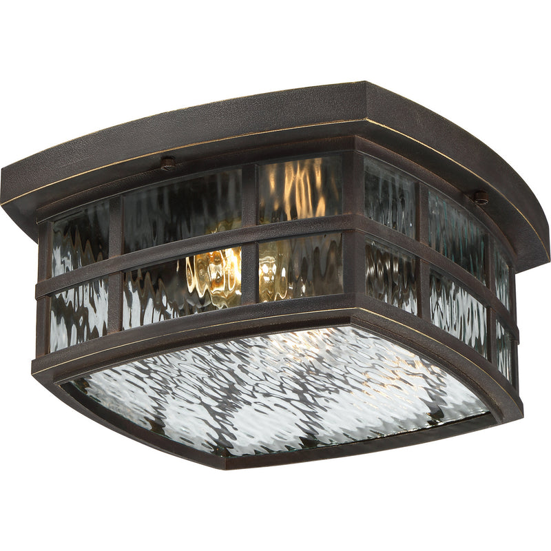 Quoizel SNN1612PN Two Light Outdoor Flush Mount, Palladian Bronze