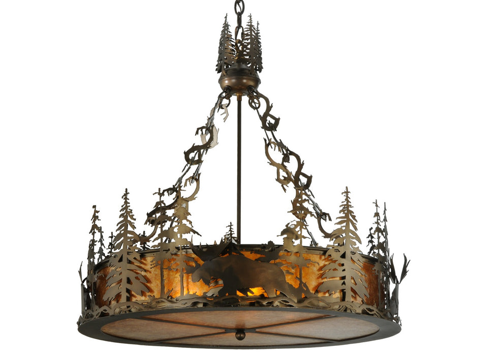 Meyda Tiffany 72648 Four Light Inverted Pendant, Antique Copper