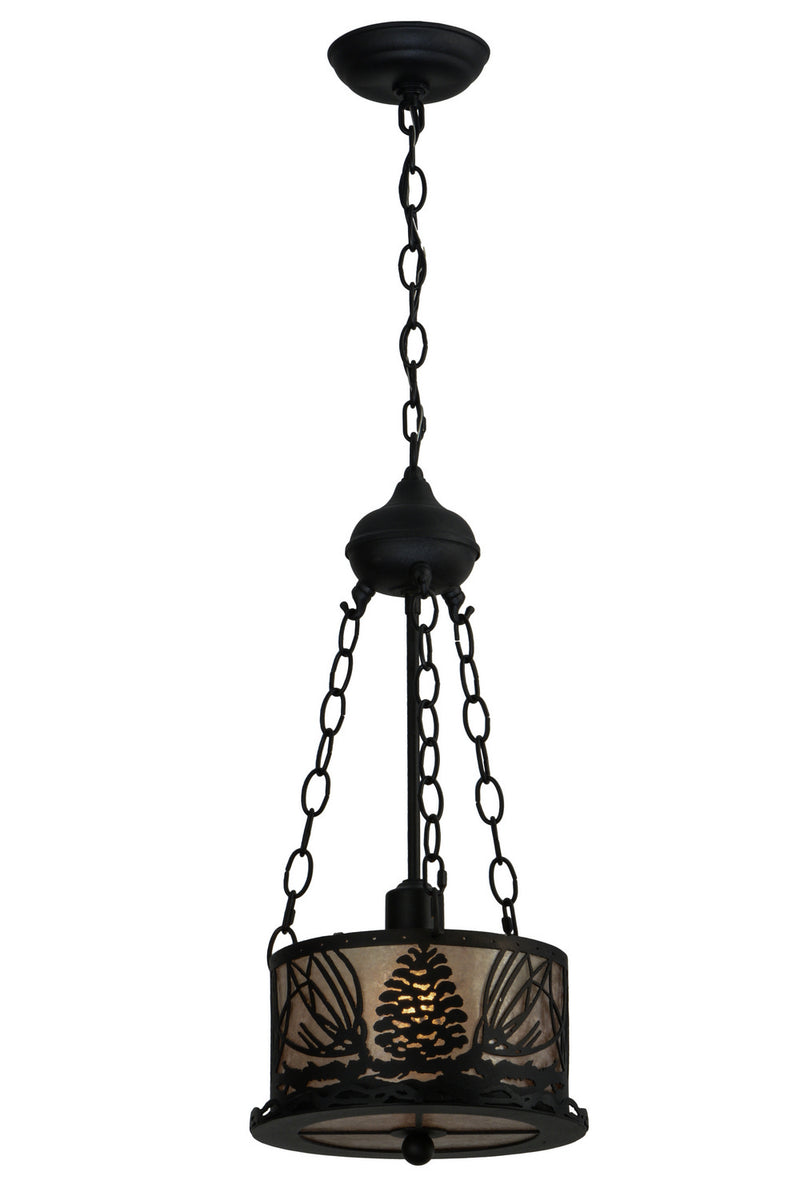 Meyda Tiffany 73154 One Light Inverted Pendant, Textured Black