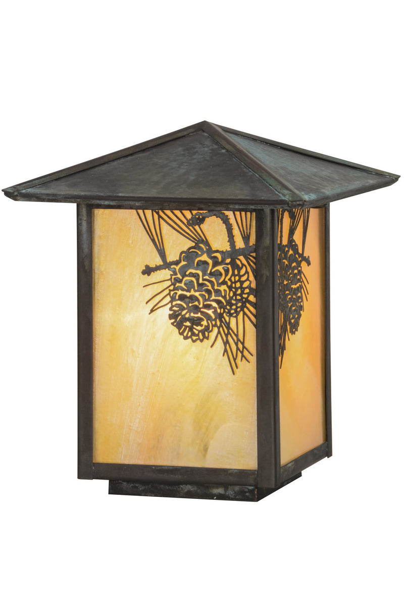 Meyda Tiffany 73549 One Light Post Mount, Craftsman Verdigris