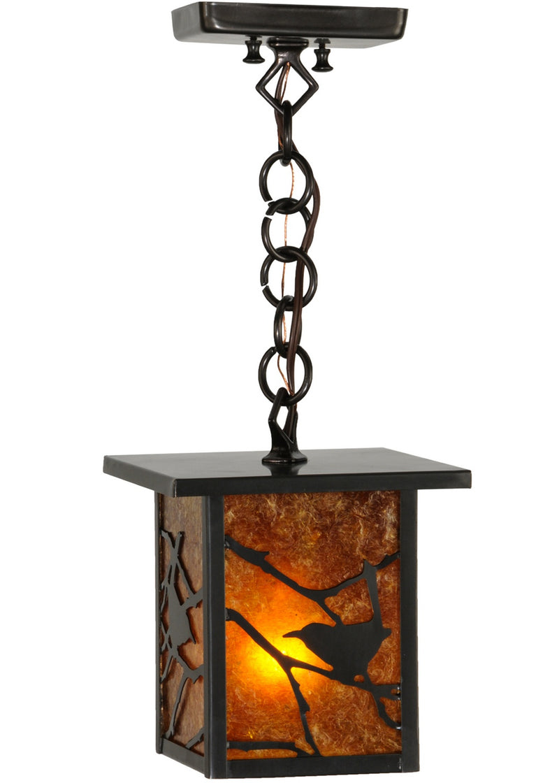 Meyda Tiffany 83422 One Light Mini Pendant, Craftsman Brown