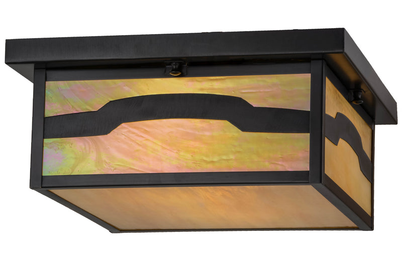 Meyda Tiffany 87440 Two Light Flushmount, Craftsman Brown
