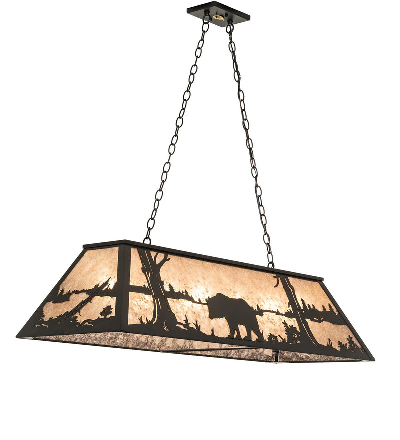 Meyda Tiffany 110854 Nine Light Oblong Pendant, Textured Black