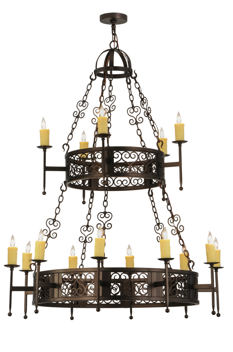 Meyda Tiffany 115334 15 Light Chandelier, Mahogany Bronze