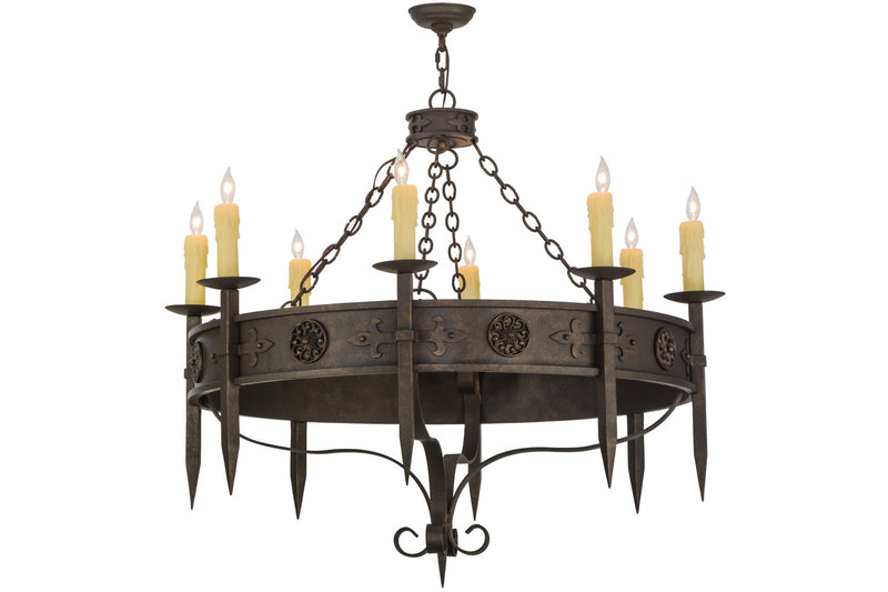 Meyda Tiffany 115641 Eight Light Chandelier, Gilded Tobacco