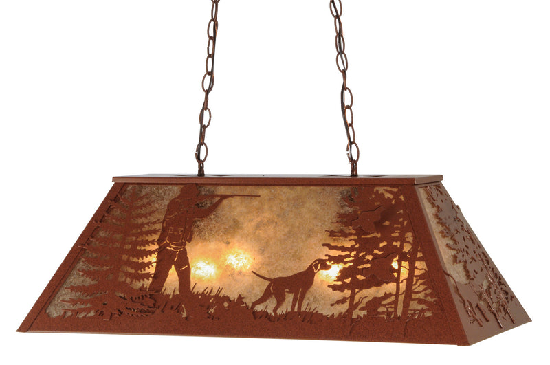 Meyda Tiffany 115919 Six Light Oblong Pendant, Rust Powder Coat