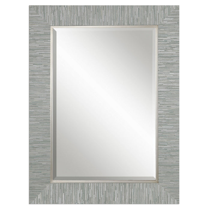 Uttermost 14551 Mirror, Blue-gray And Silver