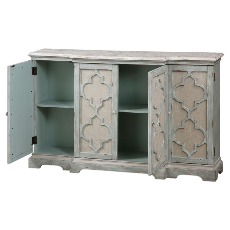 Uttermost 24520 Cabinet, Grey w/Ivory