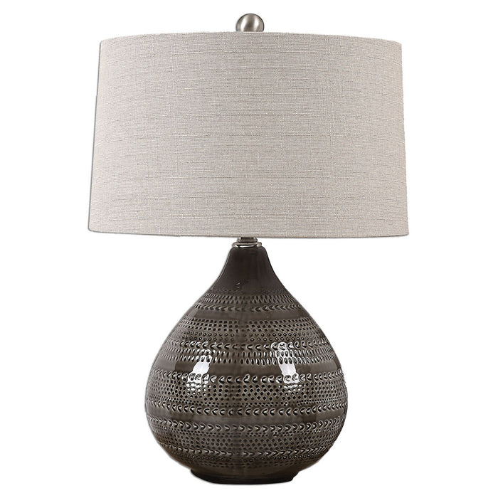 Uttermost 27057-1 One Light Table Lamp, Brushed Nickel