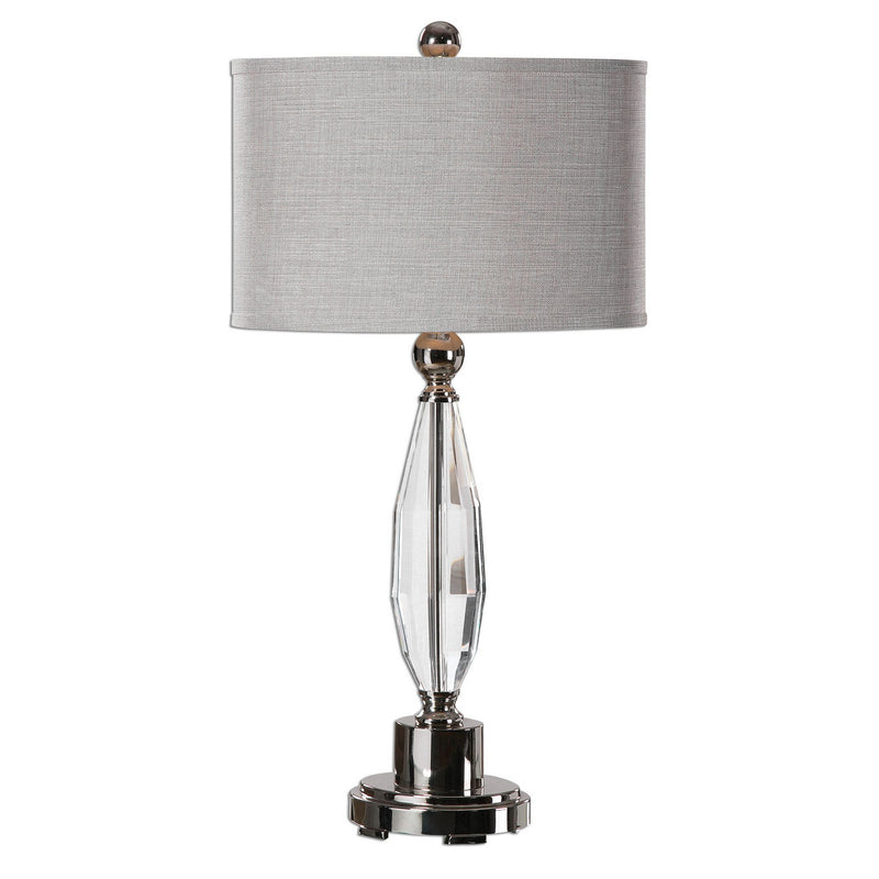 Uttermost 27067-1 One Light Table Lamp, Cut Crystal, Polished Nickel
