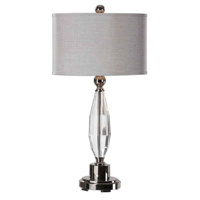 Uttermost 27067-1 One Light Table Lamp, Cut Crystal, Polished Nickel